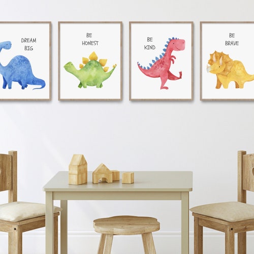 Dinosaur Nursery Wall Art Set of 3 Nursery Prints Nursery - Etsy