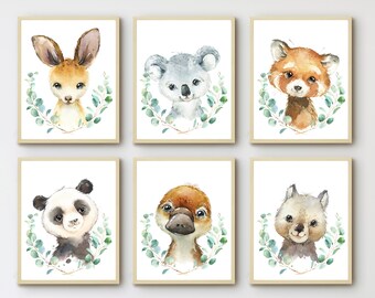 wallpapers Childrens Wall Art Australia baby shower gift koala kangaroo panda