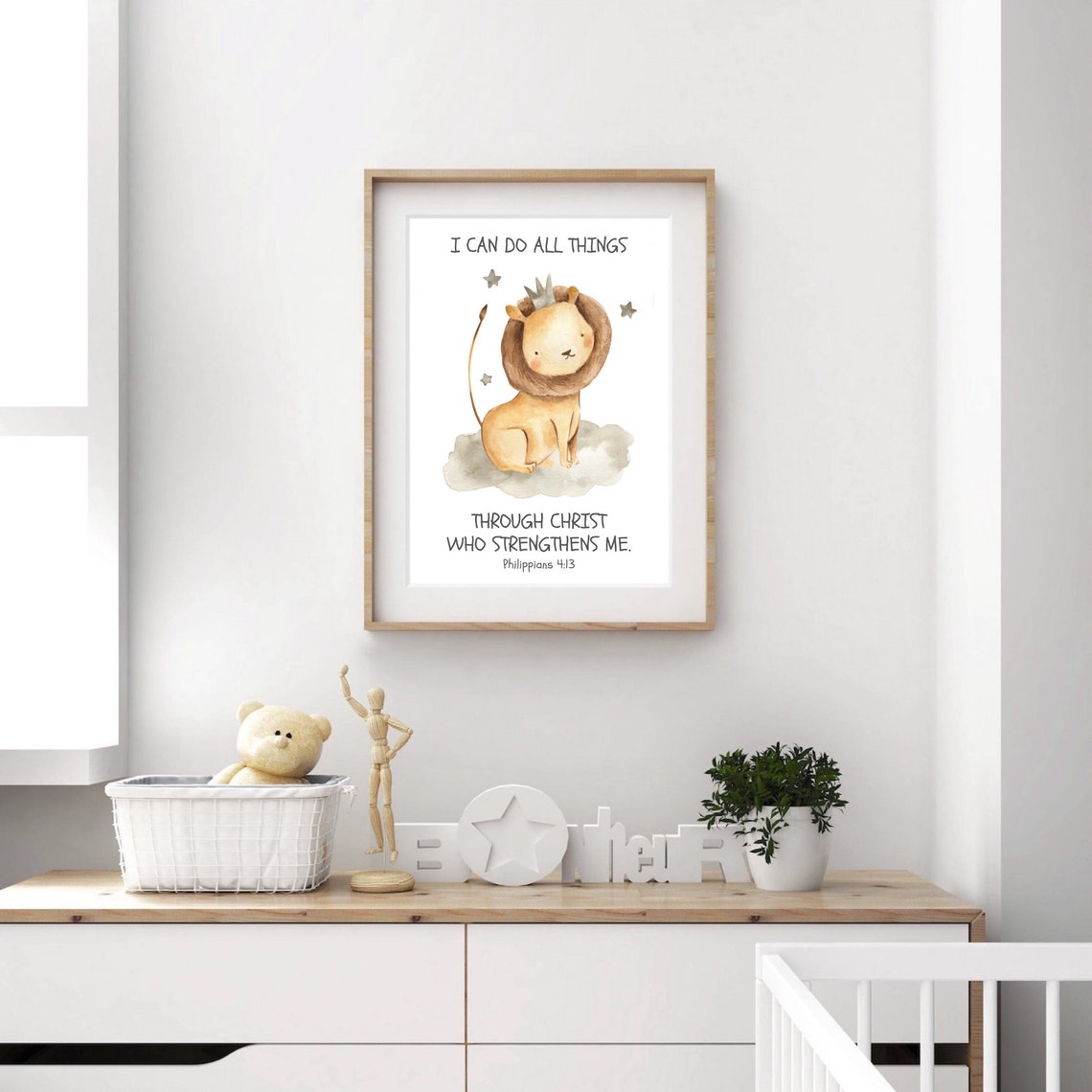 Christian Nursery Decor Kids Bible Verse Wall Art Watercolor Etsy