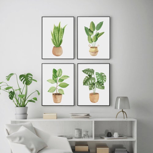 Botanical Print Set Living Room Wall Art Plant Posters Leaf - Etsy