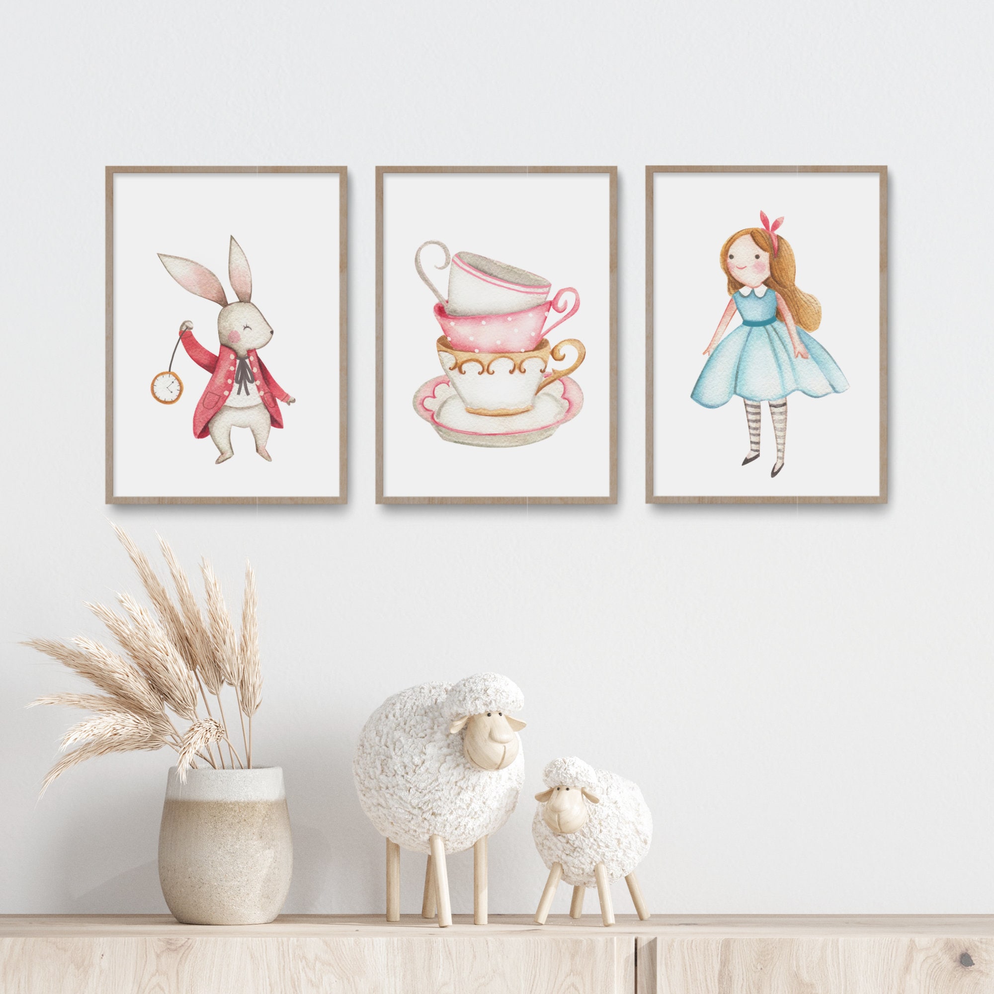 Alice in Wonderland Prints Girl s Room Decor Baby Girl Nursery