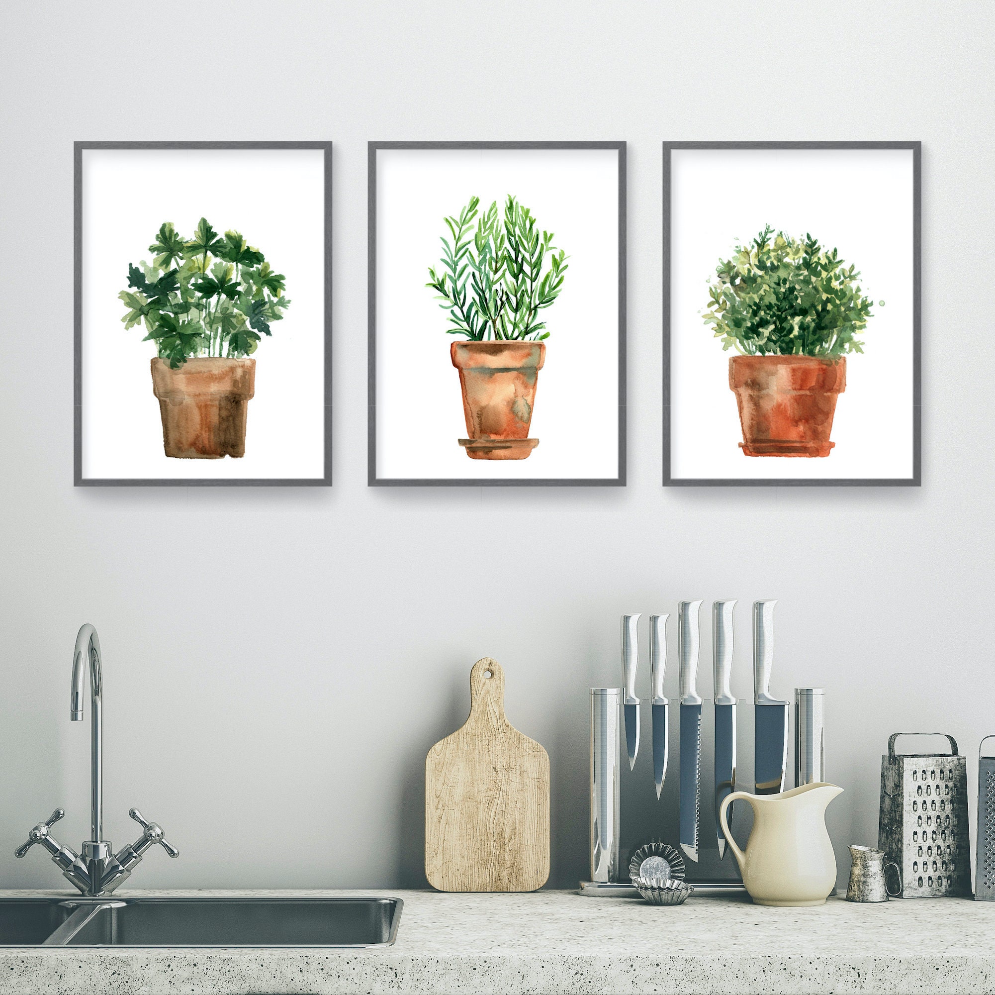 Küchen Wanddekoration Küchen wandkunst Botanischer Druck | Etsy