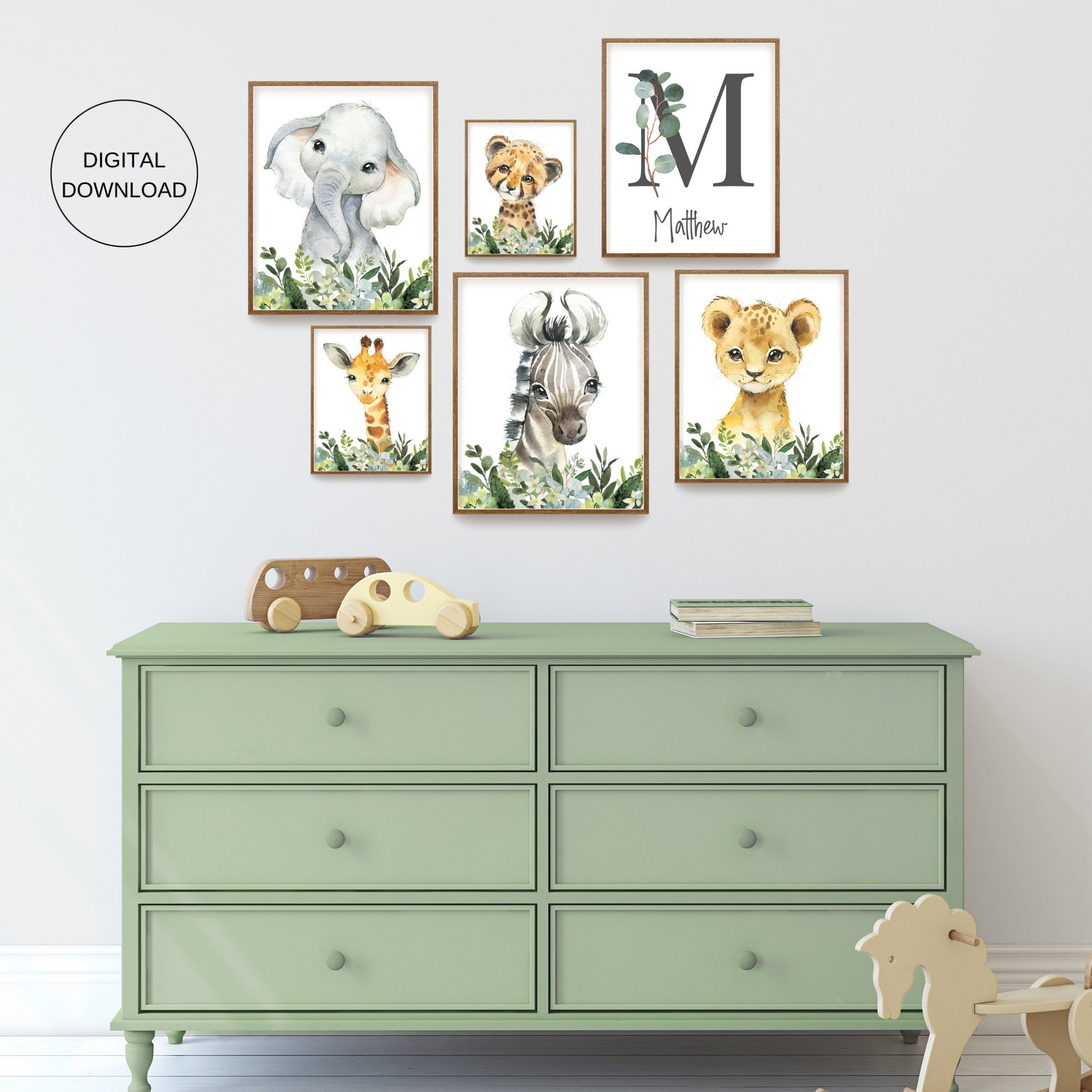 Safari Kinderzimmer Dekor Baby Junge Kinderzimmer Wandkunst | Etsy