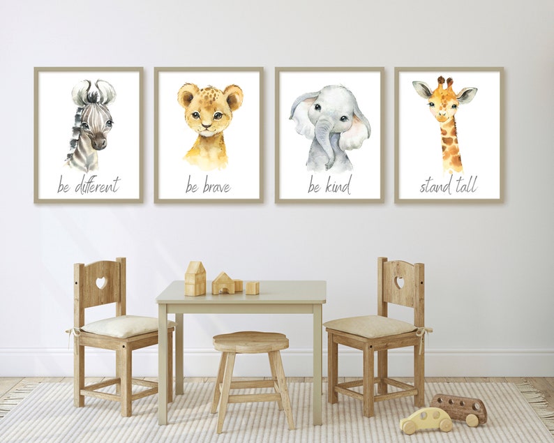 Safari Nursery Decor Nursery Wall Art Kids Room Decor Etsy