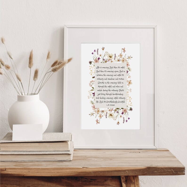 Life is Amazing, LR Knost Quote, Inspirational Wall Art, Social Worker