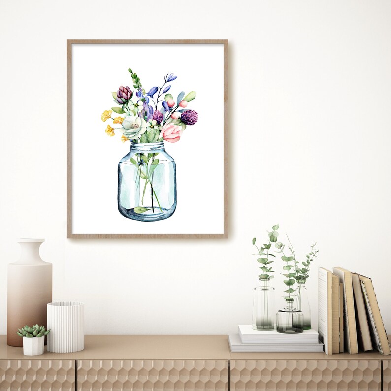 Watercolor Flowers Wildflower Print Bedroom Wall Decor | Etsy