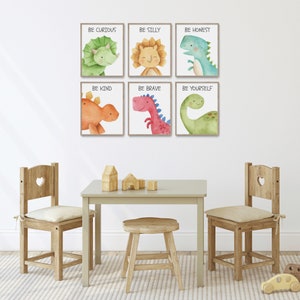 Dinosaur Print Set Dino Nursery Wall Art Kids Room Decor - Etsy UK