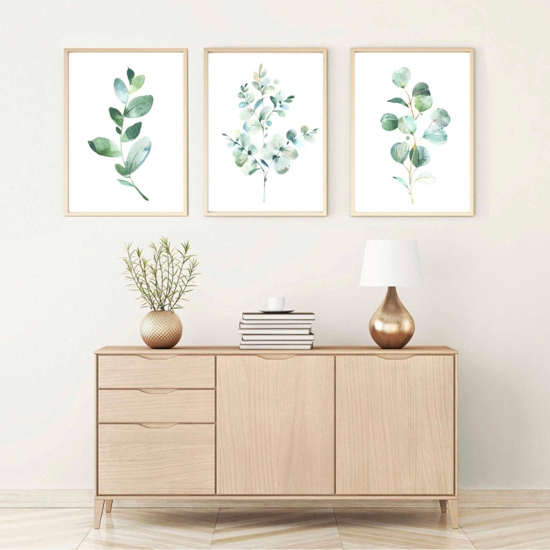 Eucalyptus Prints, Botanical Print Set, Plant Posters, Bedroom Wall Decor, Leaf Print, Living Room Wall Art, Home Decor Gift, Watercolor 