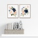 Navy and Blush Wall Art, Watercolor Flowers, Floral Bouquets, Baby Girl ...