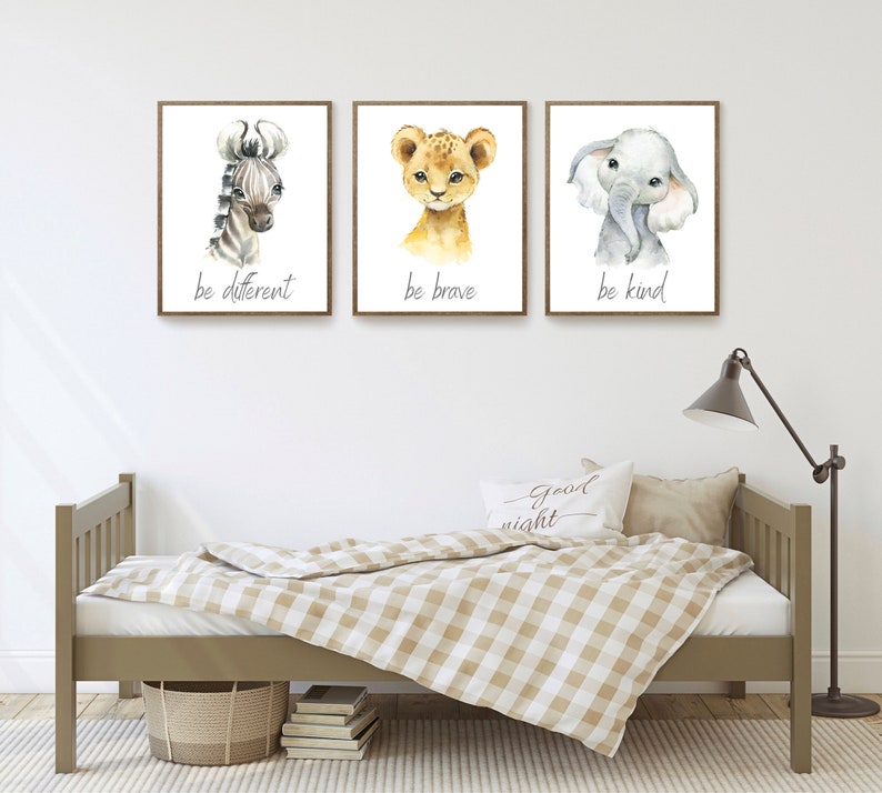 Playroom Childrens Giraffe Watercolor Animal Prints Baby Boy Nursery Wall Art Lion zebra Jungle Safari Nursery Decor Boys Room Decor