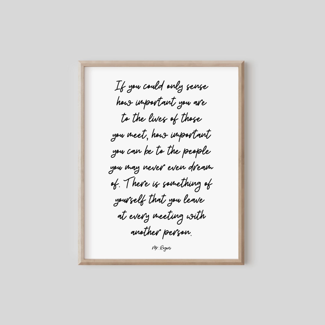 Mr. Rogers Quote Inspirational Wall Art School Counselor - Etsy