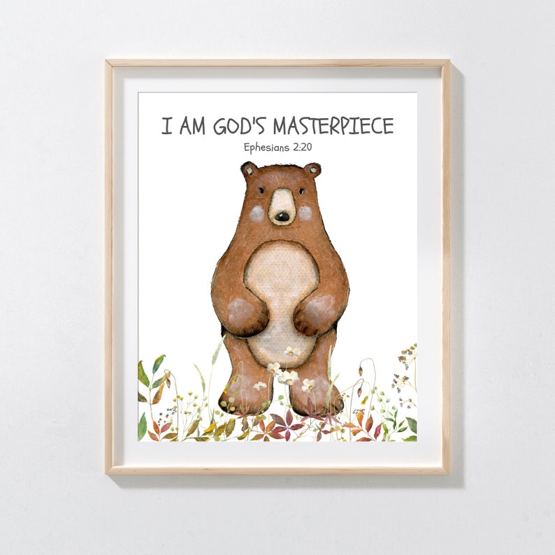 Christian Nursery Decor Kids Bible Verse Wall Art Scripture Etsy