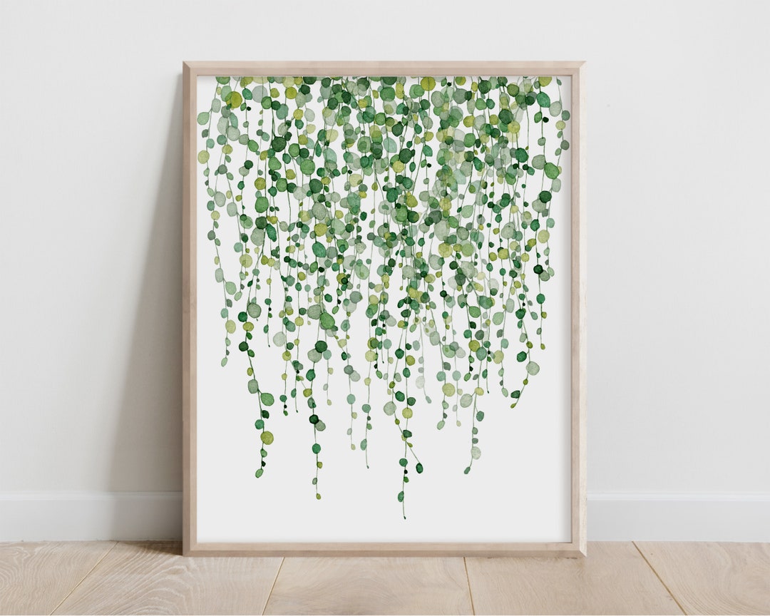 String of Pearls Plant, Botanical Print, Watercolor Cactus, Bedroom Wall  Decor, Succulent Green Plant Poster, Housewarming Gift, Home Decor - Etsy