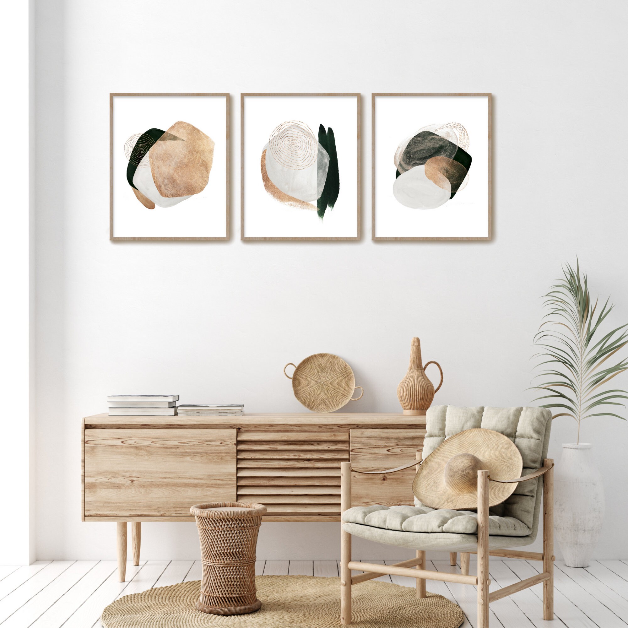 Abstraktes Gemälde Set Schlafzimmer Wand Dekor Aquarell | Etsy