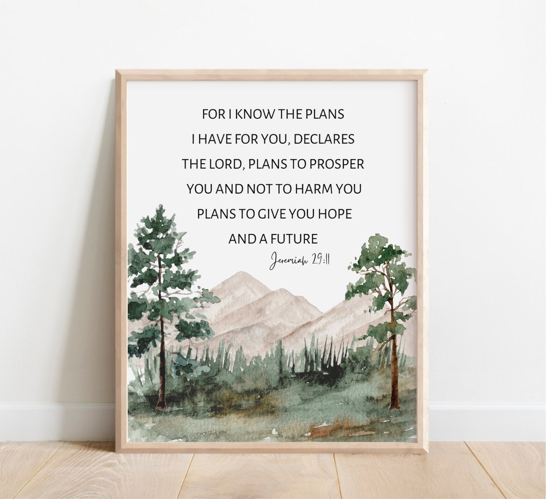 Jeremiah 29:11, for I Know the Plans I Have for You, Bible Verse Wall ...