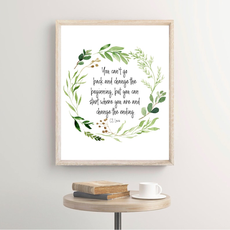 Motivational Poster Inspirational Wall Art Recovery Anniversary CS Lewis Quote AA Sponsor Gift Alcoholics Anonymous Sobriety Gift