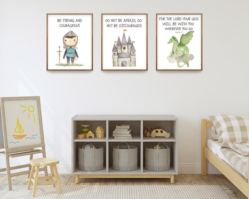 Christian Nursery Decor Kids Bible Verse Wall Art Baby Boy Etsy