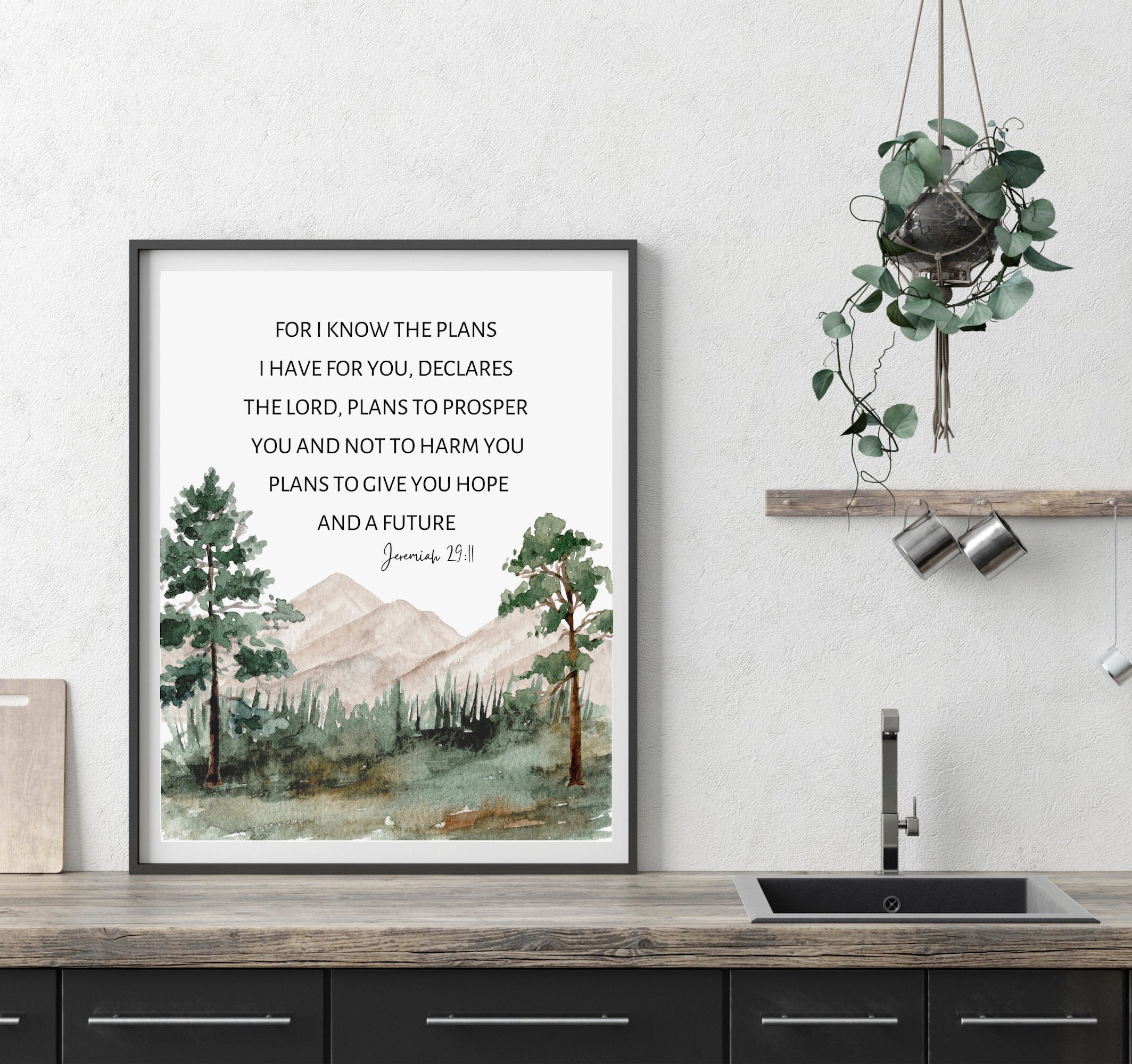 Jeremiah 29:11, for I Know the Plans I Have for You, Bible Verse Wall ...