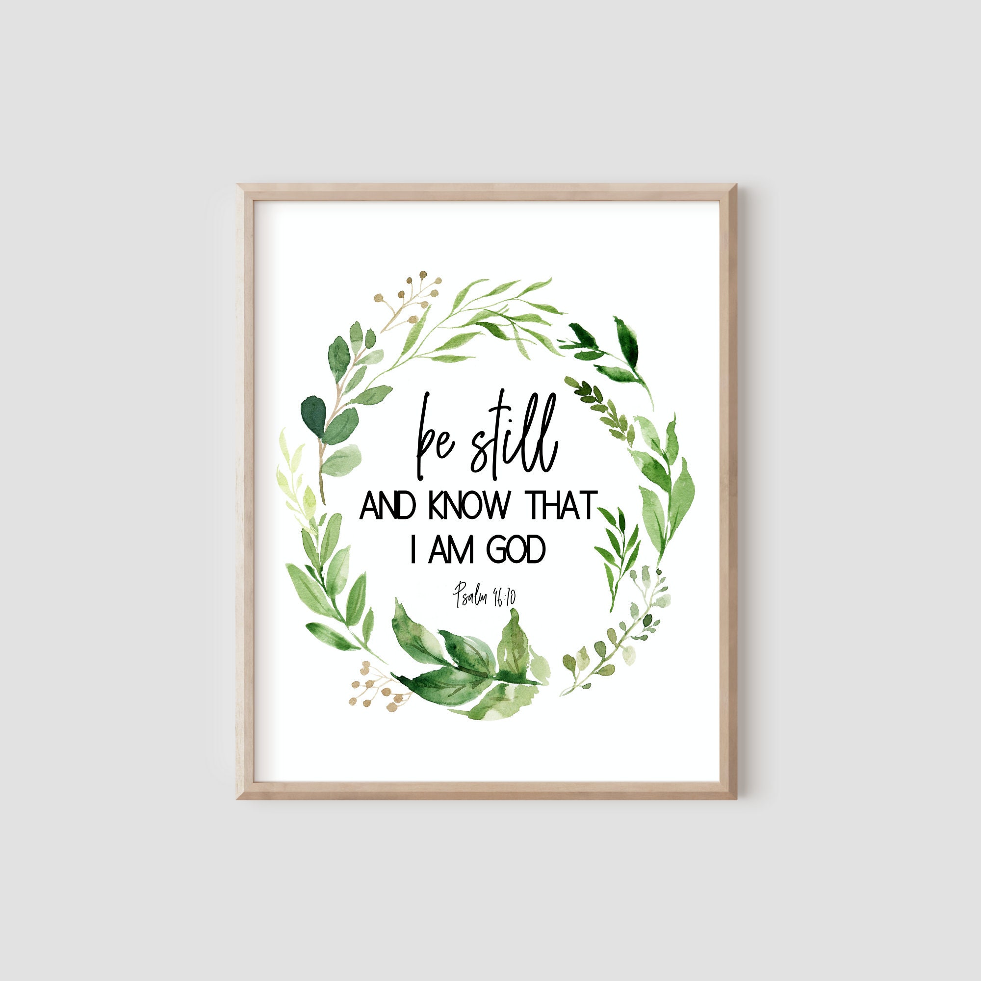 Be Still and Know That I Am God Print Bible Verse Wall Art - Etsy