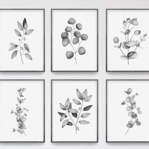Printable Art Black and White Botanical Art Set of 2 Prints - Etsy
