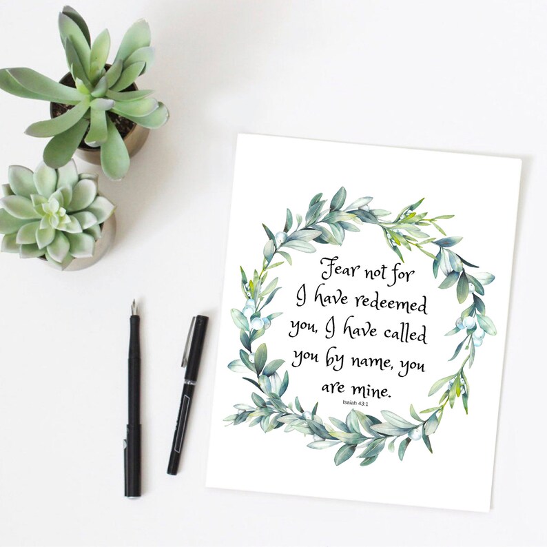 Fear not for i have redeemed you bible verse wall art etsy