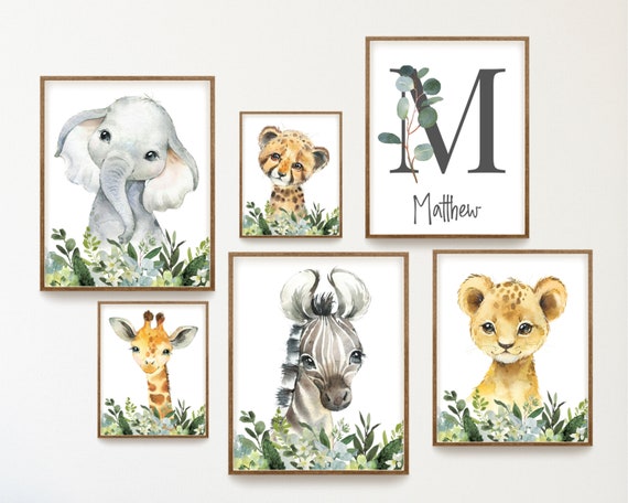 Wall Décor Wall Hangings Zoo Animal Prints Safari Baby Decor Jungle ...