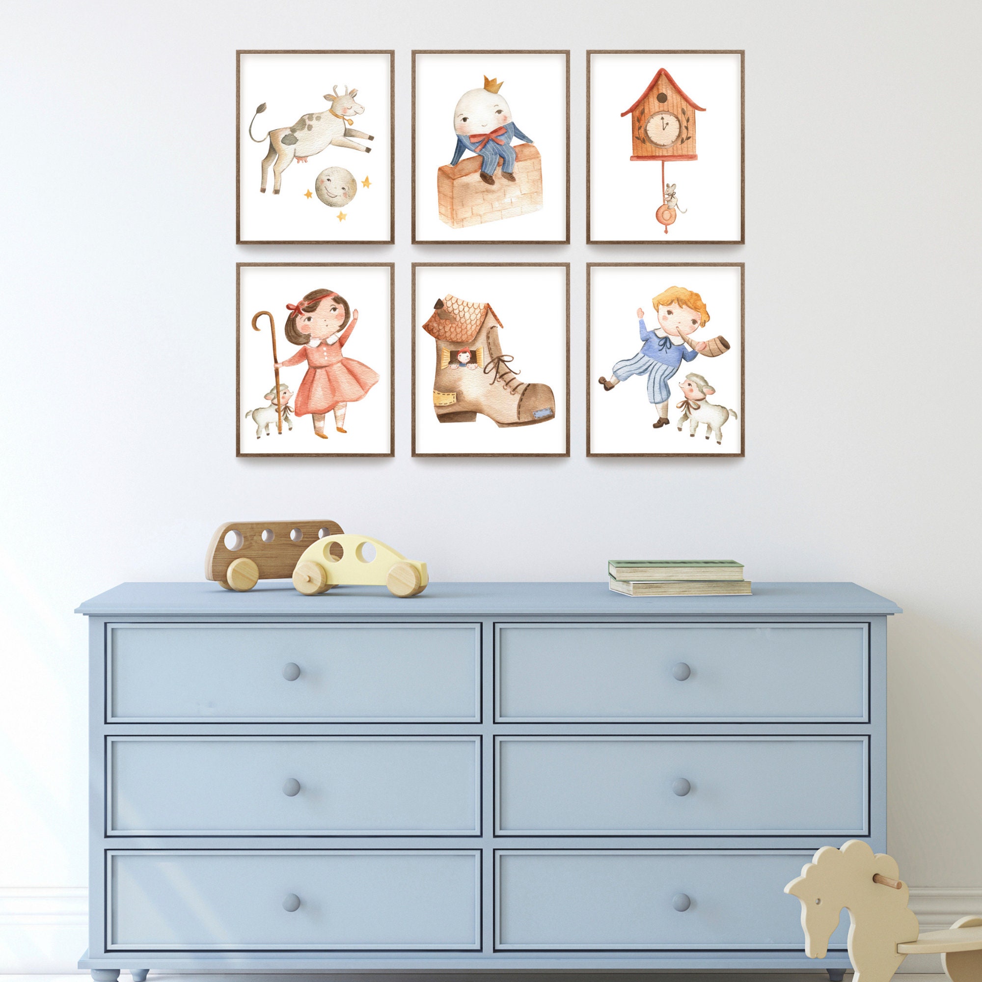 Nursery Rhyme Printables, Nursery Wall Art, Kids Room Decor, Mother ...