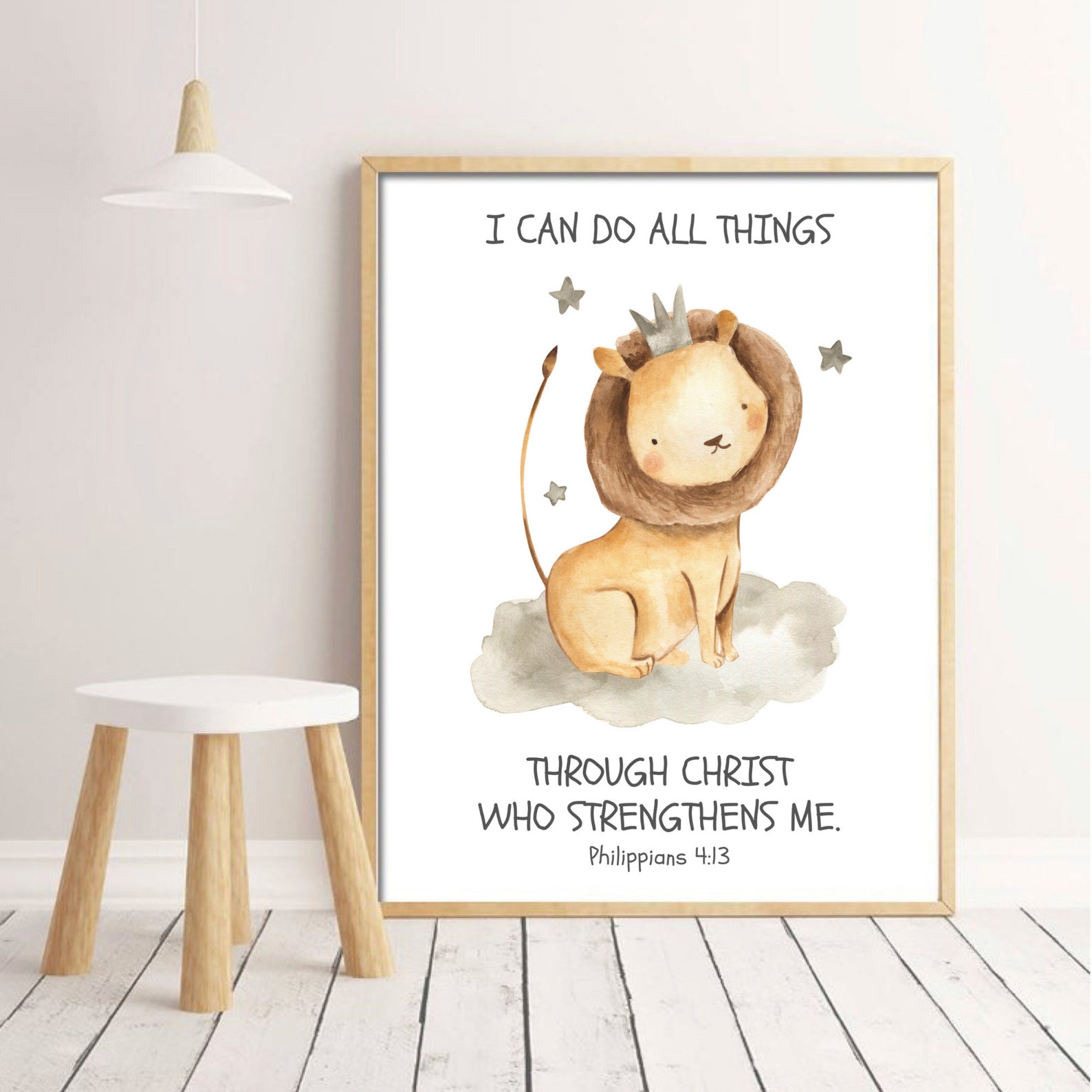 Christian Nursery Decor Kids Bible Verse Wall Art Watercolor Etsy