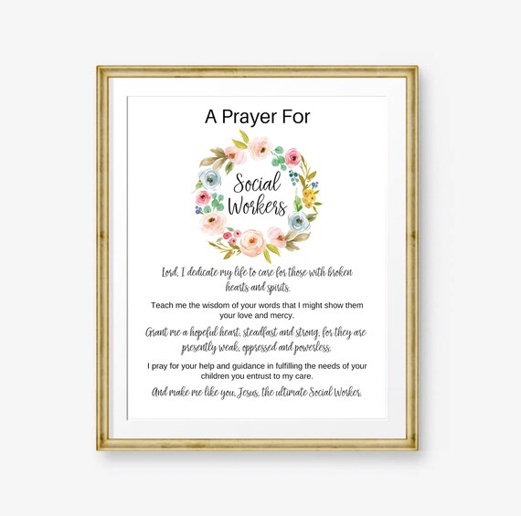 Social Worker Gift Prayer For School Social Work Office Etsy