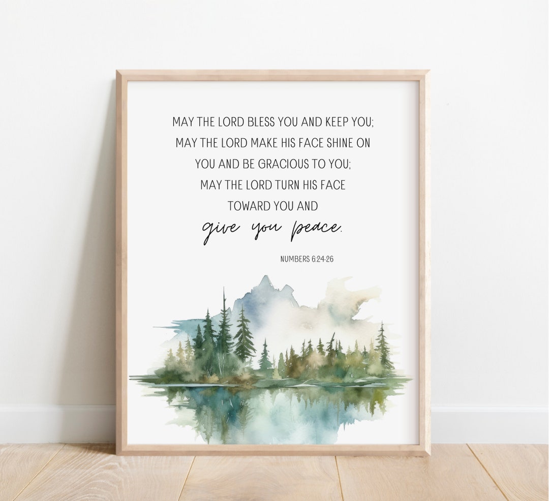 Numbers 6:24-26, May the Lord Bless You and Keep You, Bible Verse Wall ...