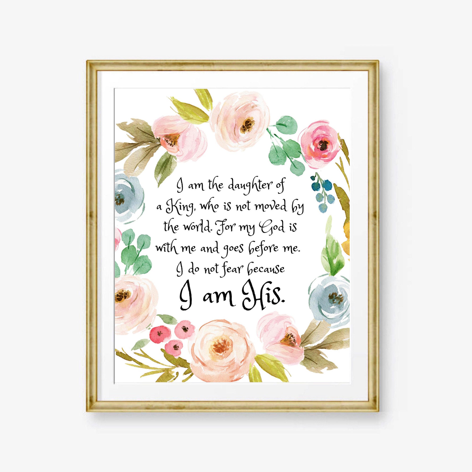 I am the Daughter of a King Christian Gift Bible Verse Wall Etsy