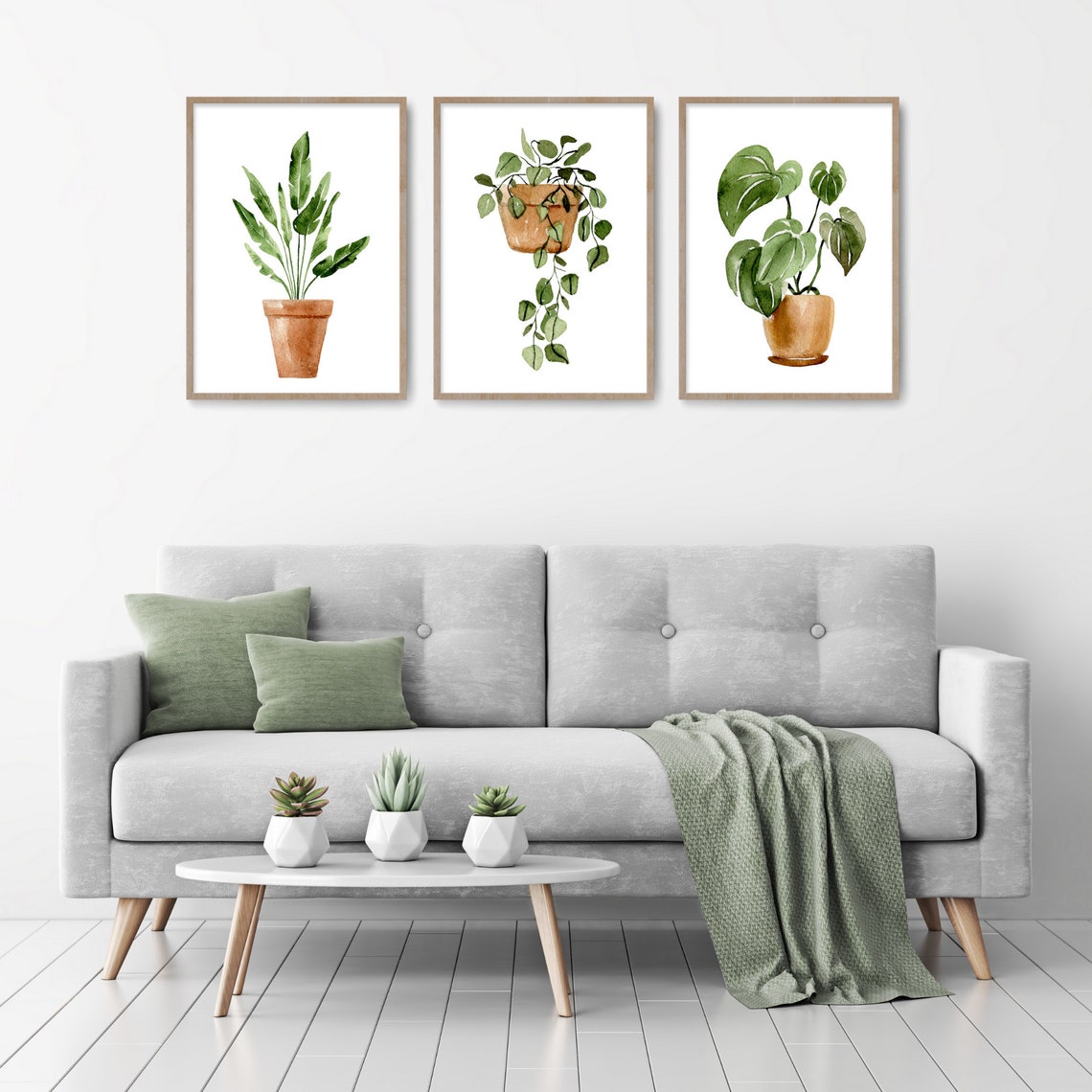Botanical Print Set Living Room Wall Art Home Decor Gift | Etsy
