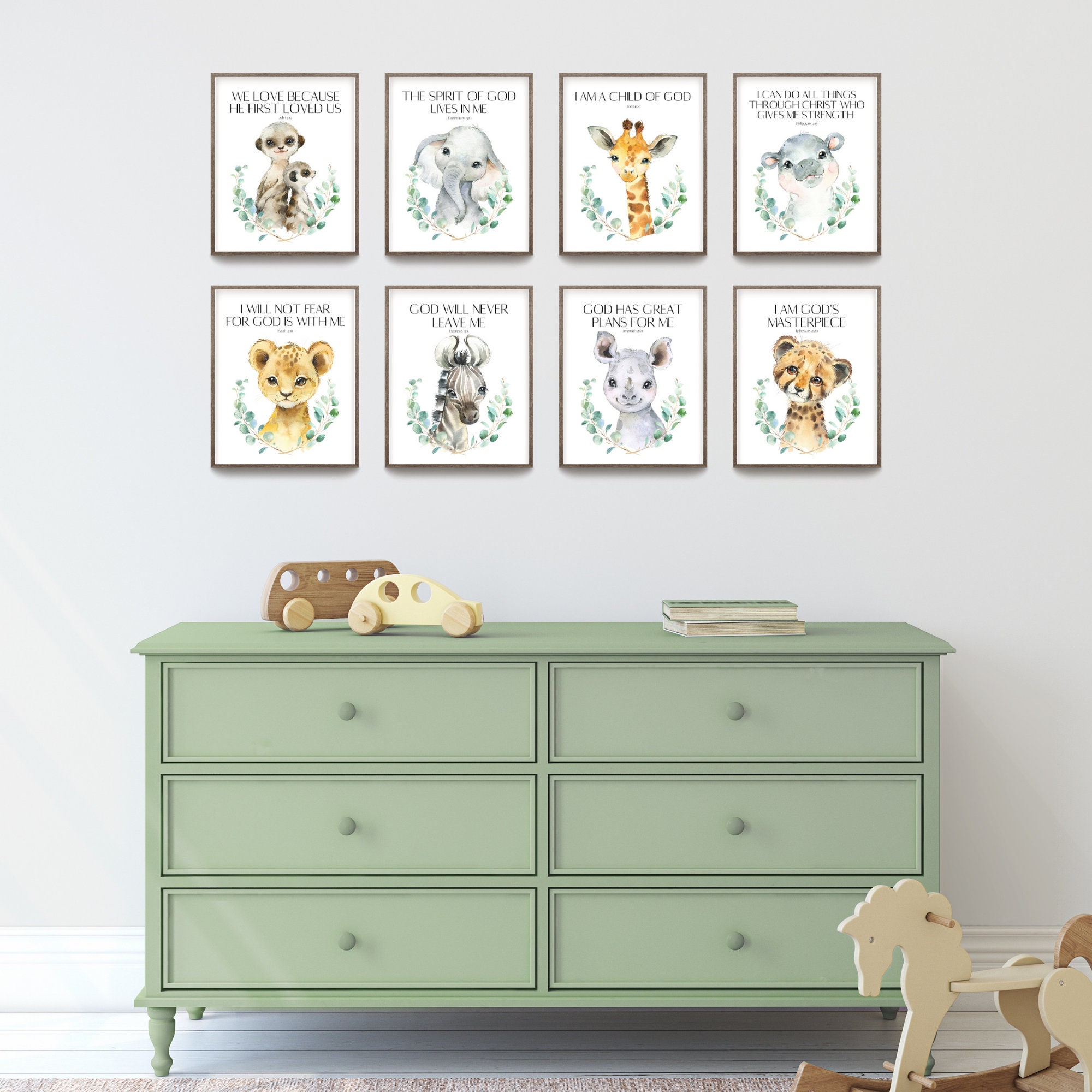 Christian Nursery Decor Kids Bible Verse Wall Art Scripture Etsy