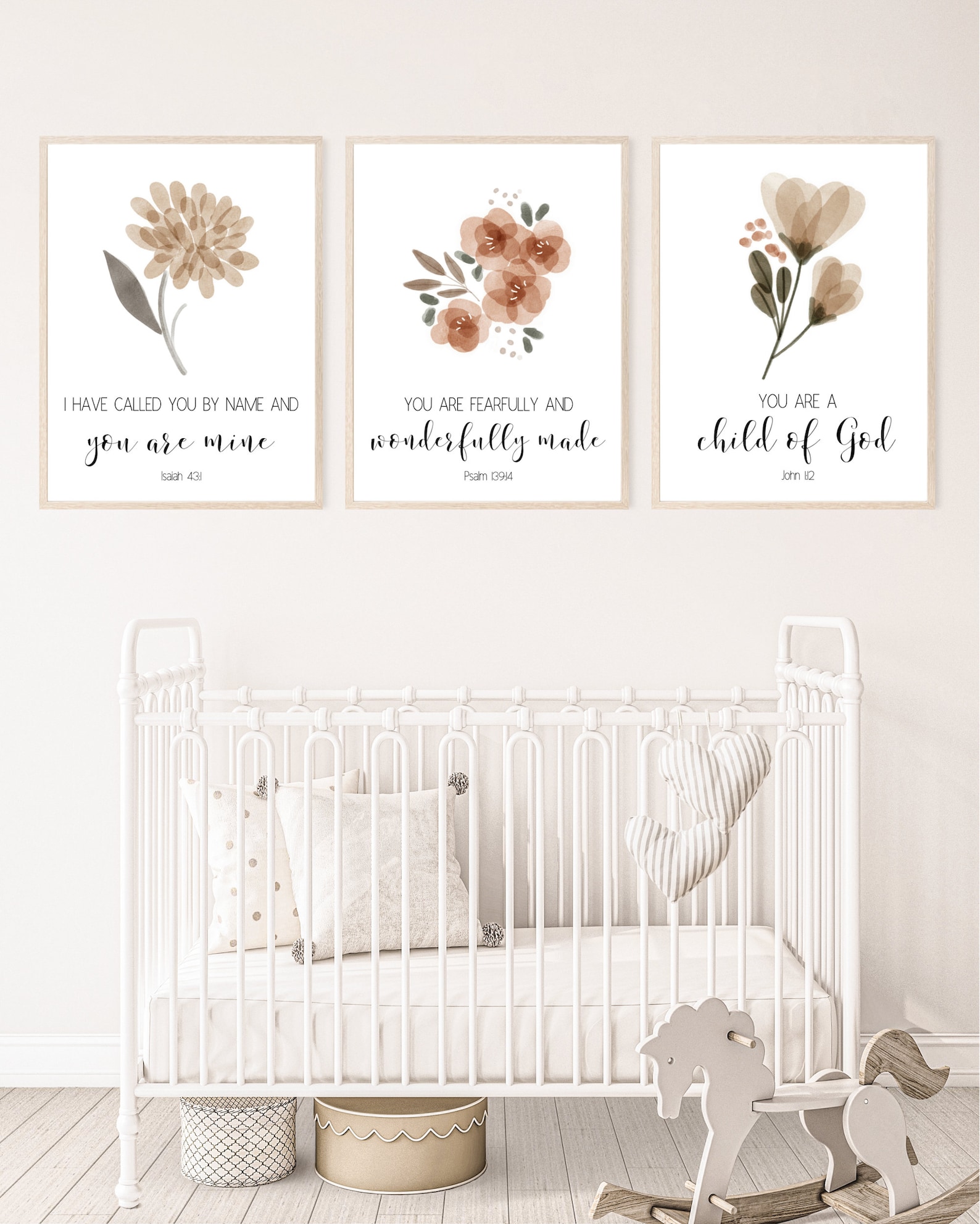 Christian Nursery Decor Kids Bible Verse Wall Art Watercolor - Etsy