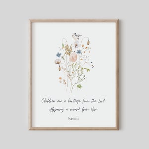 Psalm 127 Printable, Children Are a Heritage From the Lord, Bible Verse Wall Art, Scripture ...