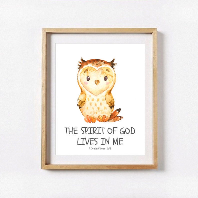 Kid Scripture Prints Boys Room Wall Decor Printable Gift Idea Digital Download Bible Verse Wall Art Nursery Wall Art Woodland Animals