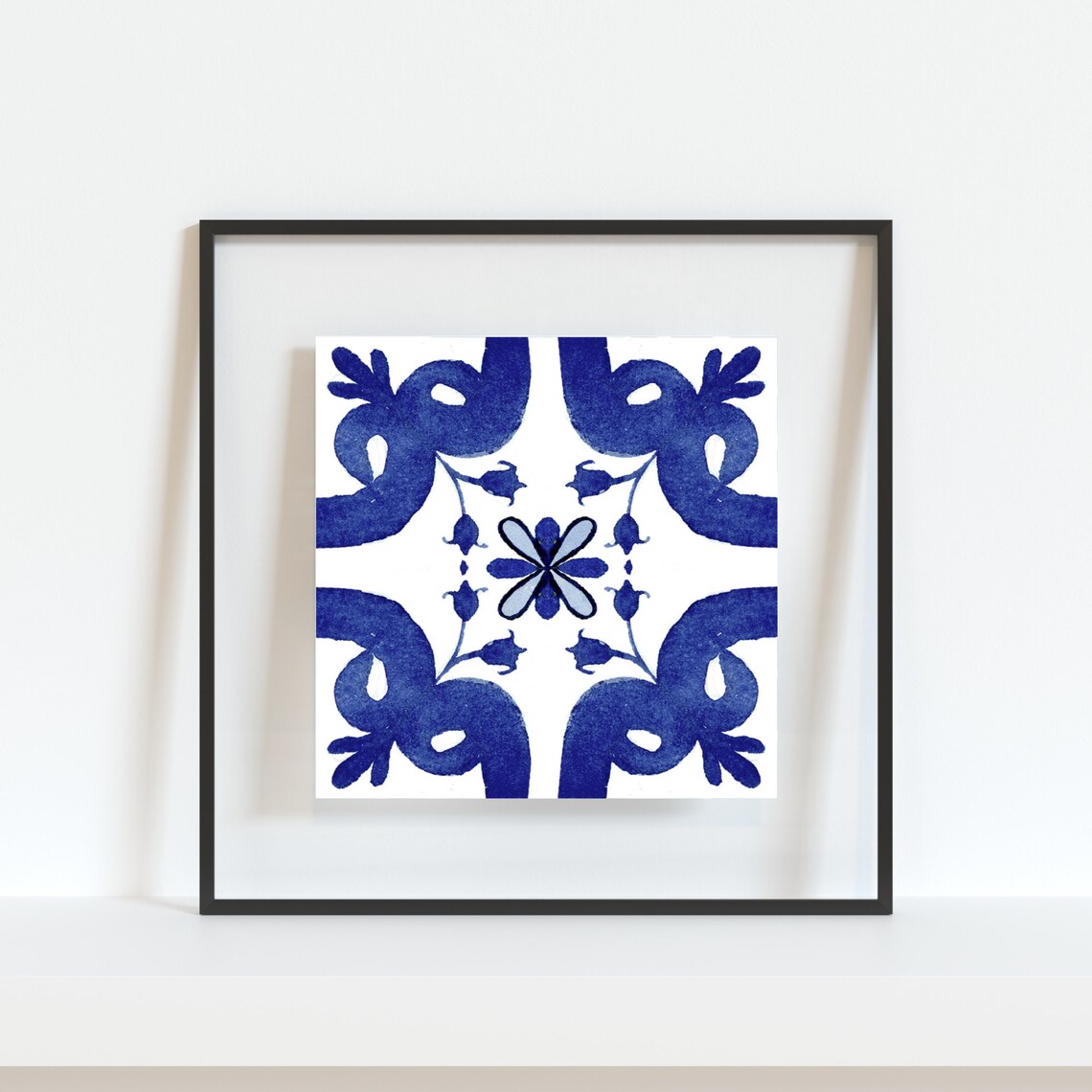 Moroccan Tiles Blue and White Wall Art Spanish Italian Etsy