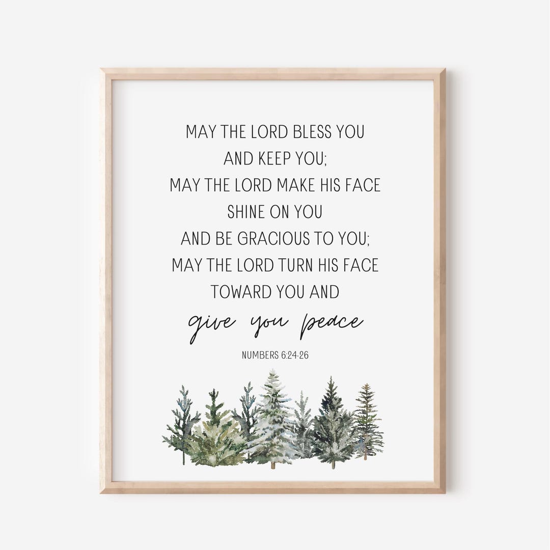 Numbers 6:24, May the Lord Bless You and Keep You, Bible Verse Wall Art ...