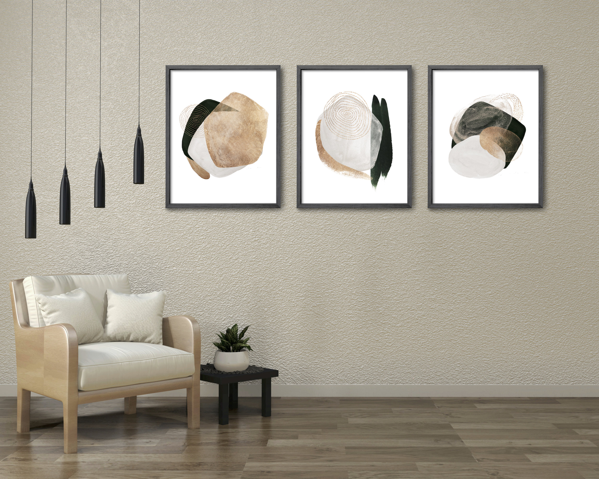 Abstraktes Gemälde Set Schlafzimmer Wand Dekor Aquarell | Etsy