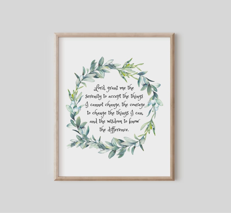 Serenity Prayer Wall Art, Sobriety Gift, Recovery Gift, Alcoholics Anonymous, AA Sponsor Gift, Motivational Poster, Bedroom Wall Decor image 7