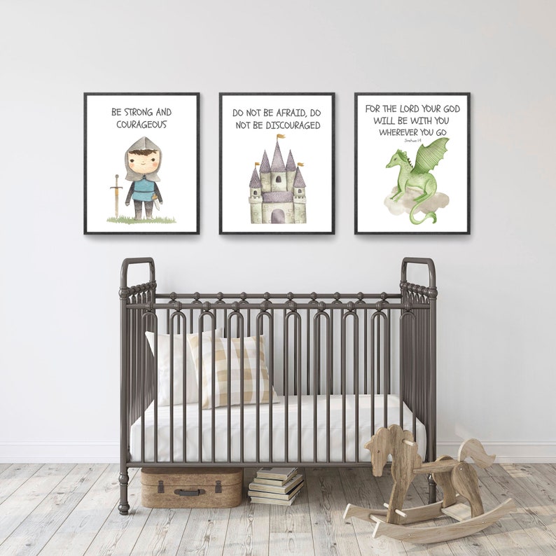 Christian Nursery Decor Kids Bible Verse Wall Art Baby Boy Etsy