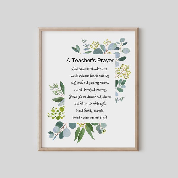 Teacher Prayer Printable - Etsy