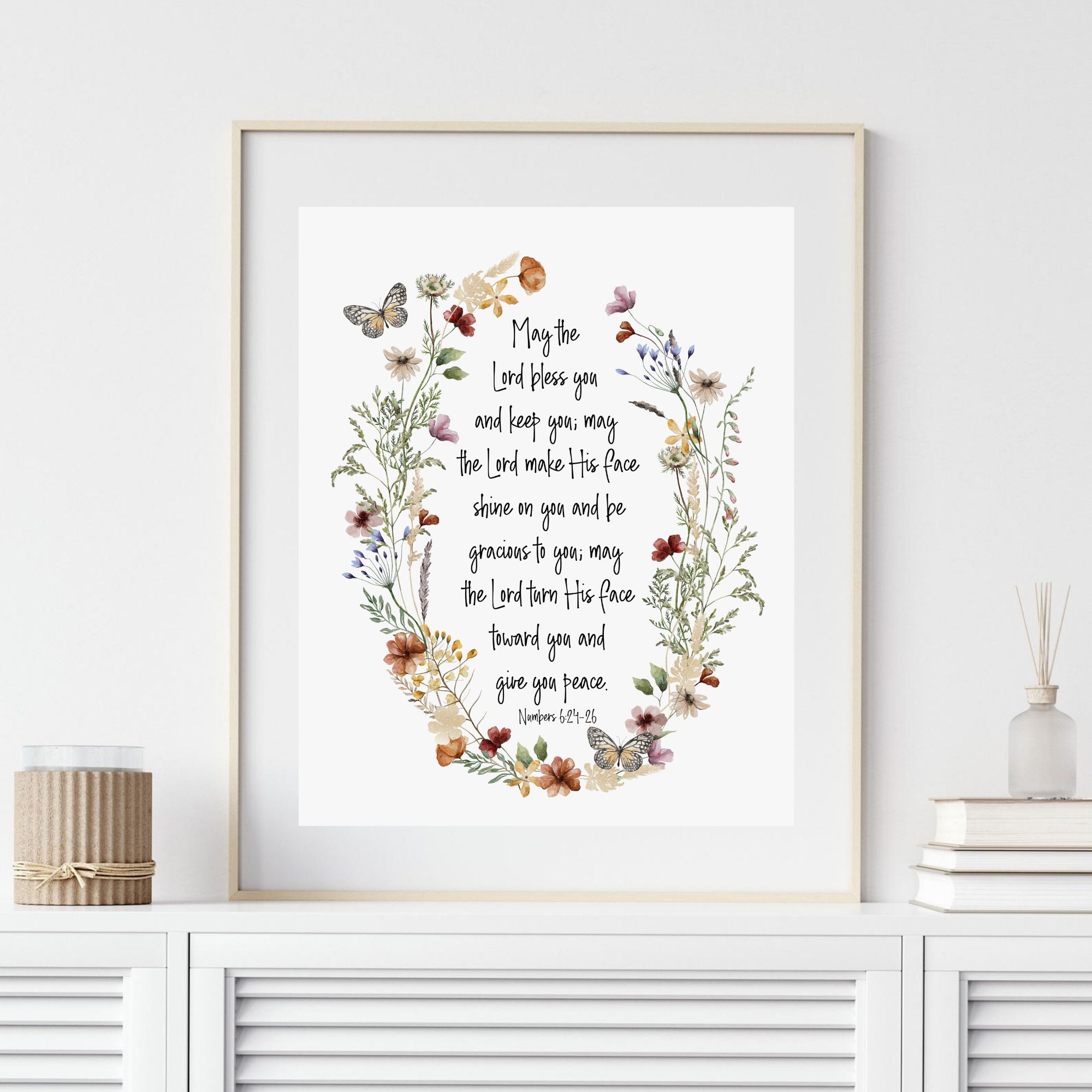 Numbers 6:24 Print, May the Lord Bless You and Keep You, Bible Verse ...