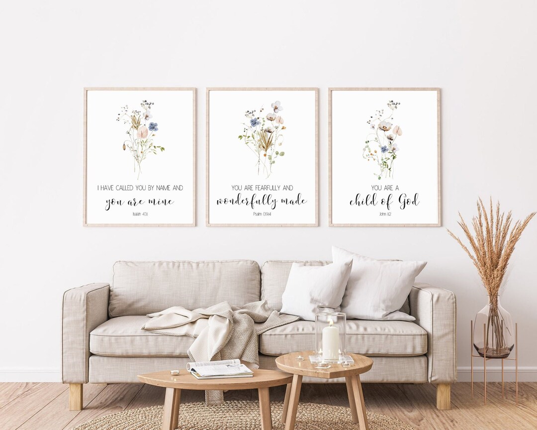 Bible Verse Wall Art, Scripture Prints, Christian Gift for Women, Baby