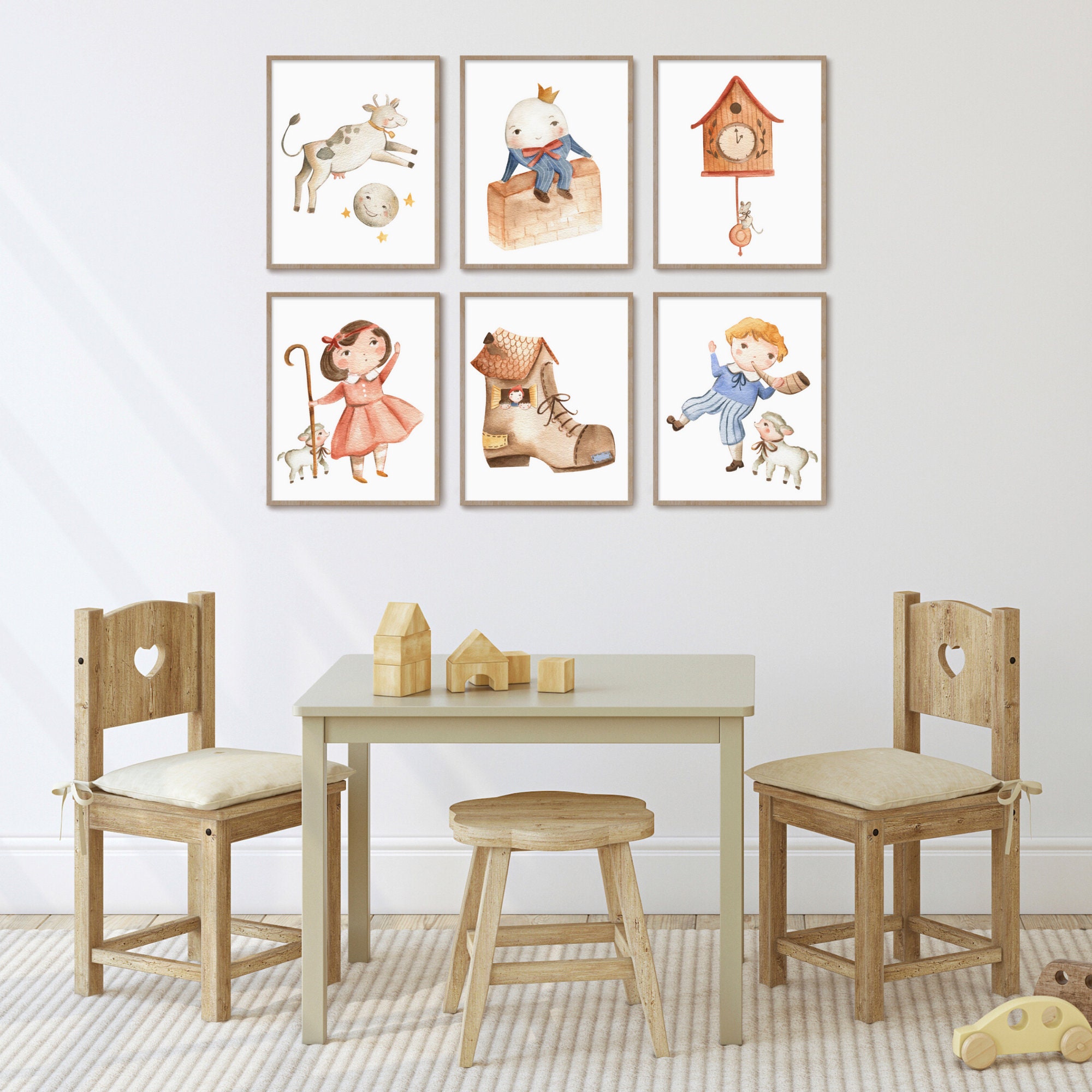 Nursery Rhyme Printables, Nursery Wall Art, Kids Room Decor, Mother ...