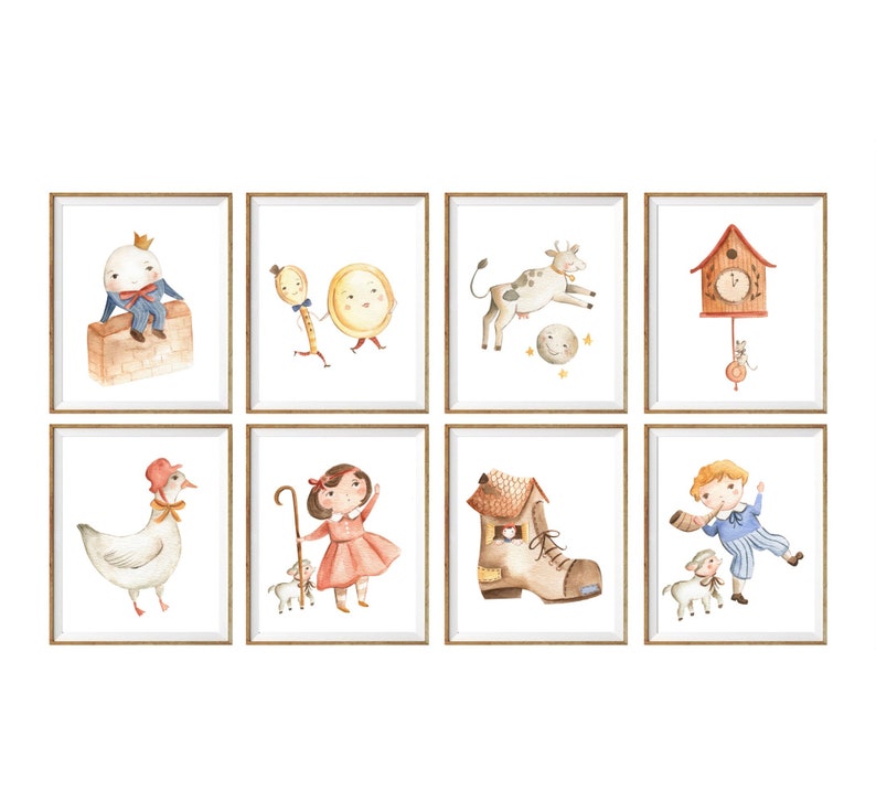 Nursery Rhyme Decor Nursery Wall Art Kids Room Decor Etsy