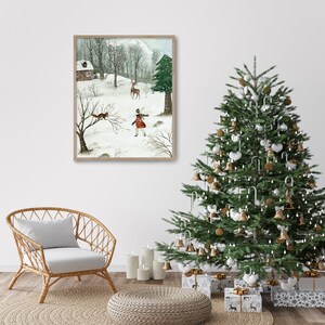 Winter Decor, Winter Wonderland, Living Room Wall Art, Rustic Holiday ...