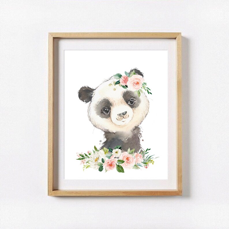 Watercolor Animal Prints Baby Girl Nursery Wall Art Koala Etsy