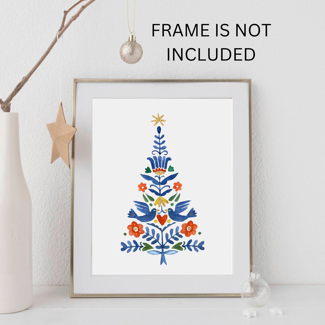 Scandinavian Christmas Print Watercolor Christmas Tree - Etsy