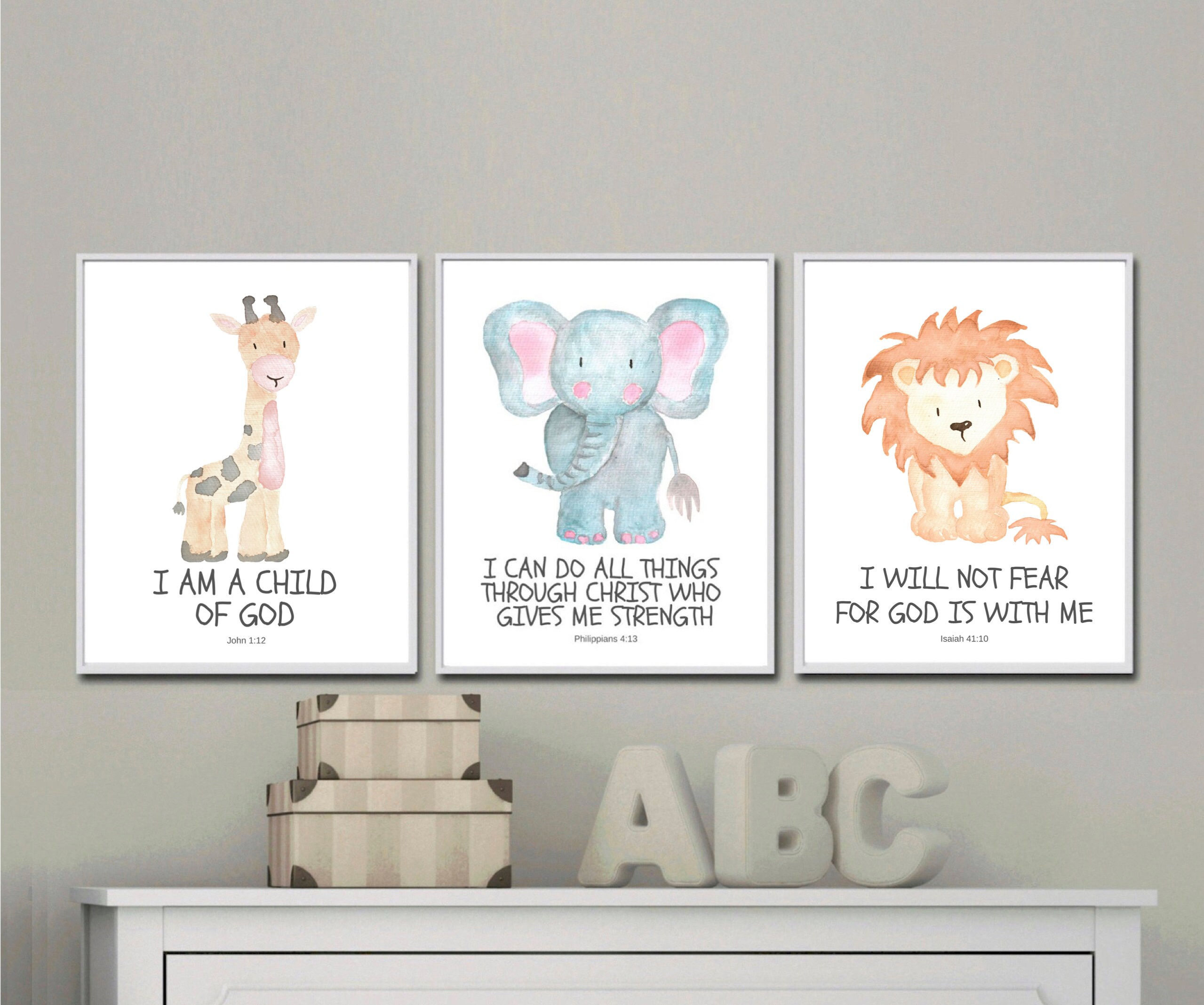 Kids Bible Verse Wall Art Scripture Print Nursery Wall Art Etsy